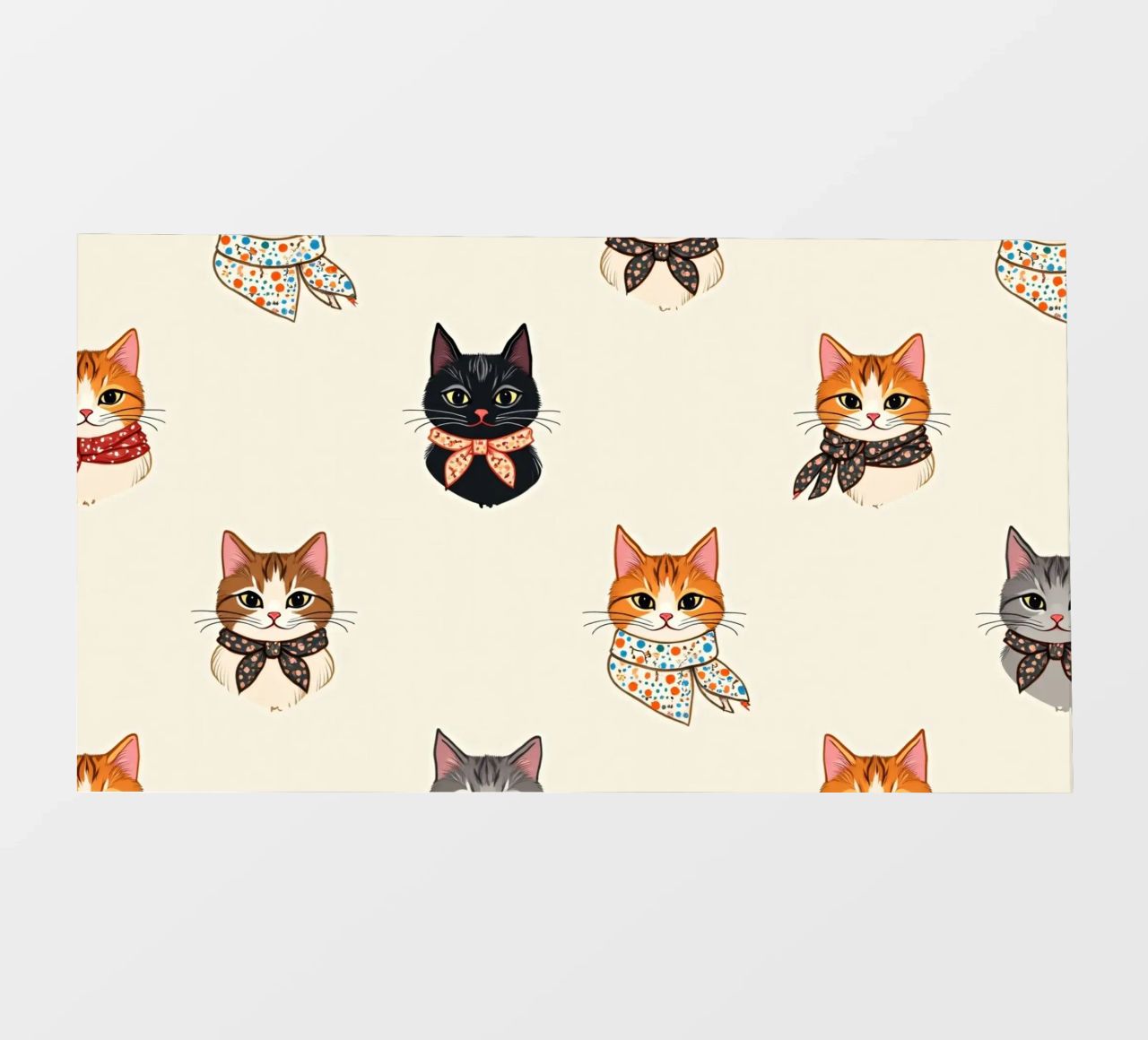 Gatti colorati con sciarpe dal design stravagante pellicola backlit da DesignDoodle