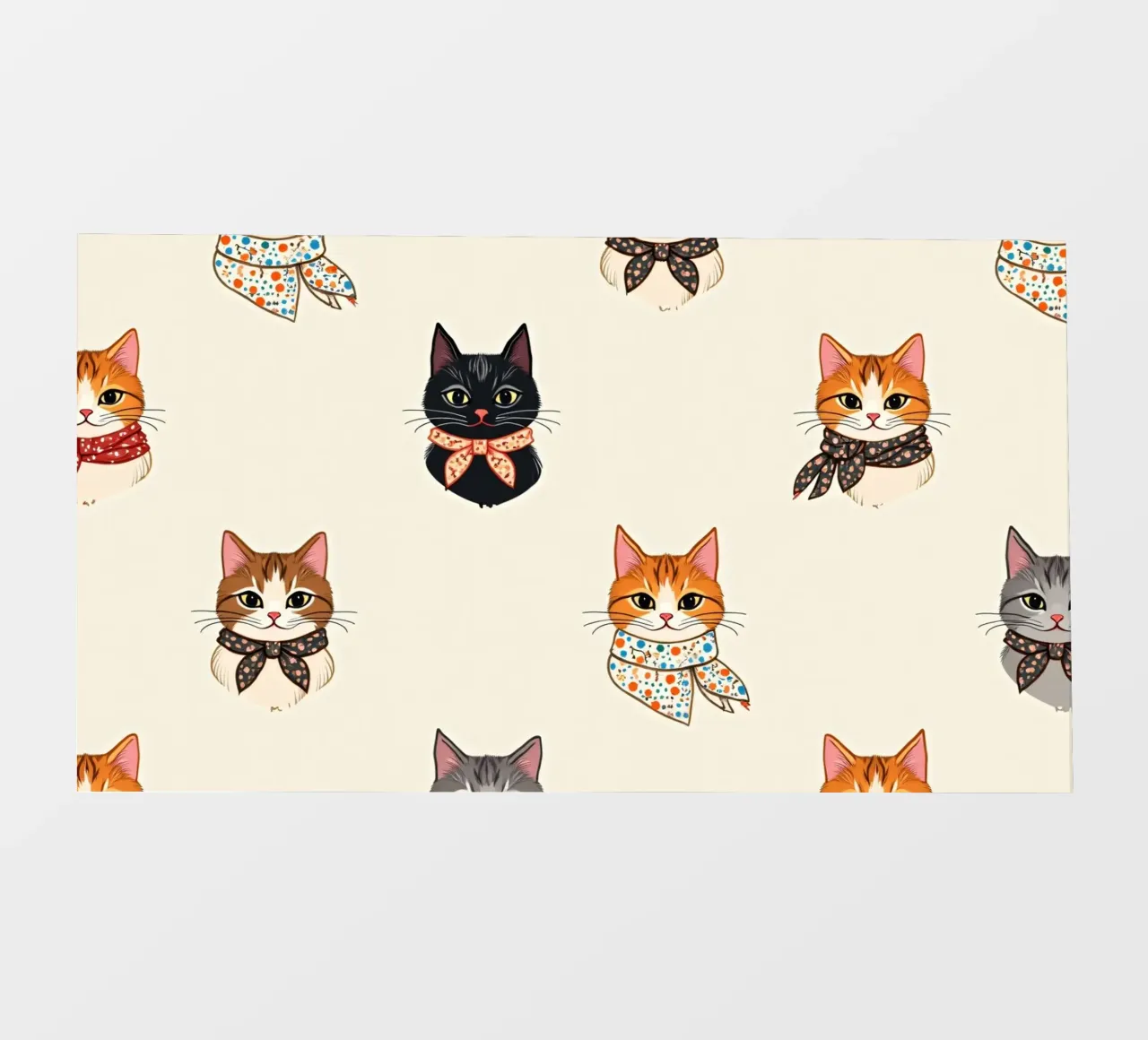 Gatti colorati con sciarpe dal design stravagante telo in pvc da DesignDoodle