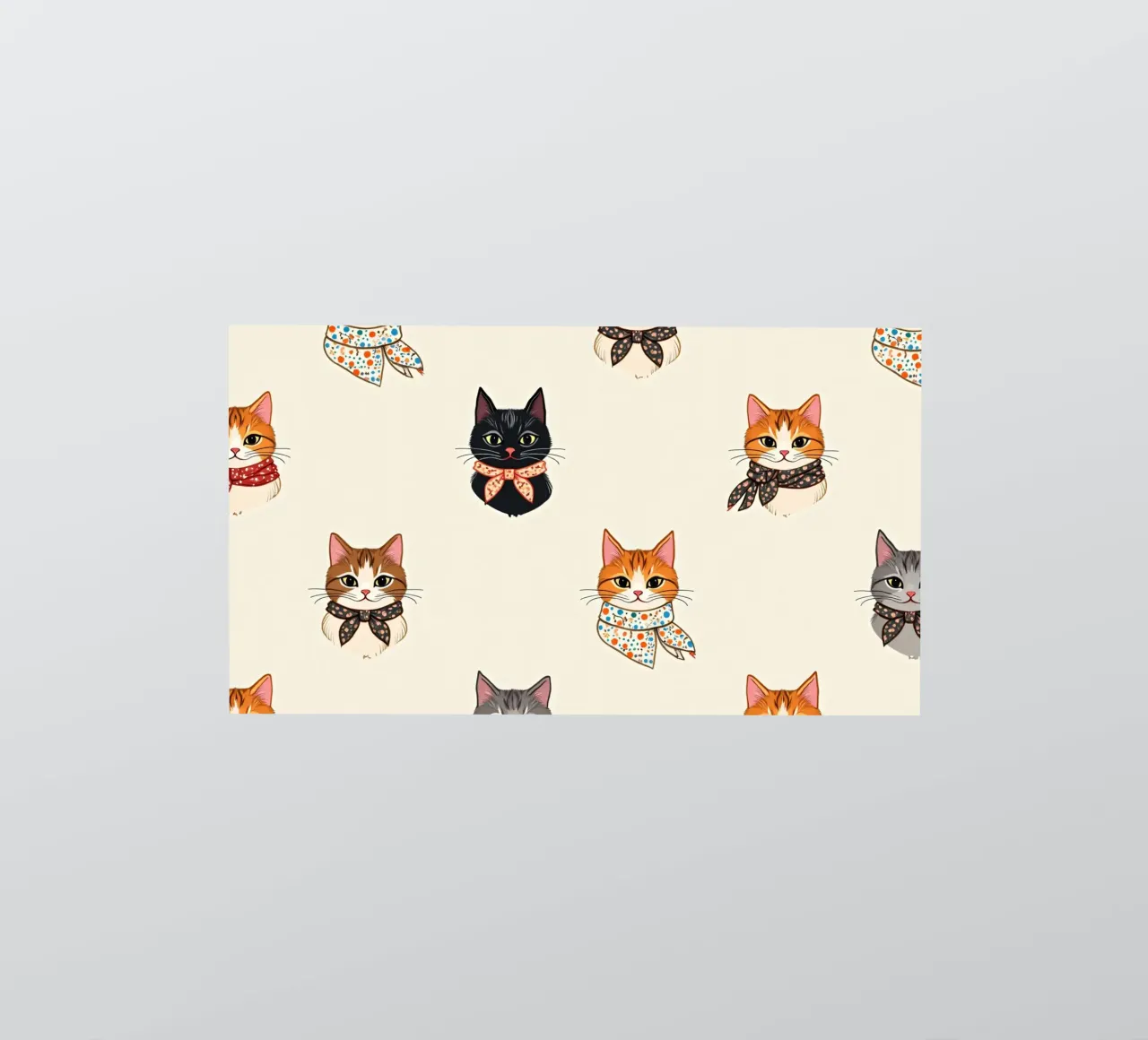 Gatti colorati con sciarpe dal design stravagante adesivo da DesignDoodle