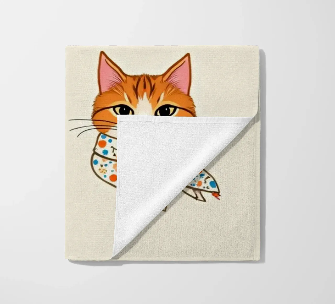 Gatti colorati con sciarpe dal design stravagante telo mare da DesignDoodle