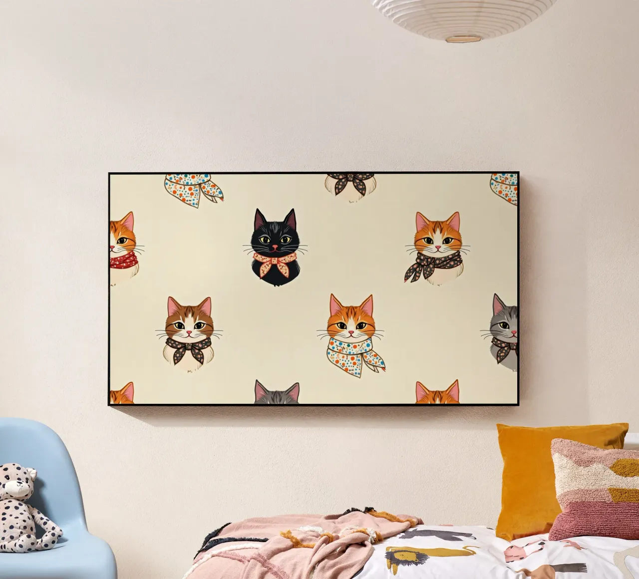 Gatti colorati con sciarpe dal design stravagante plexiglass da DesignDoodle