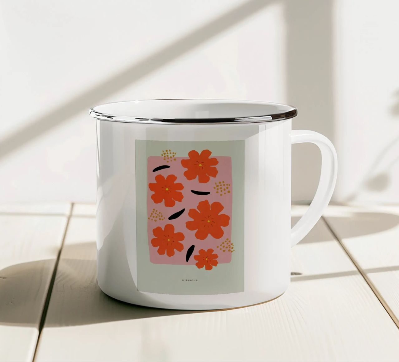 Hibiscus tazza in smalto da Studio One