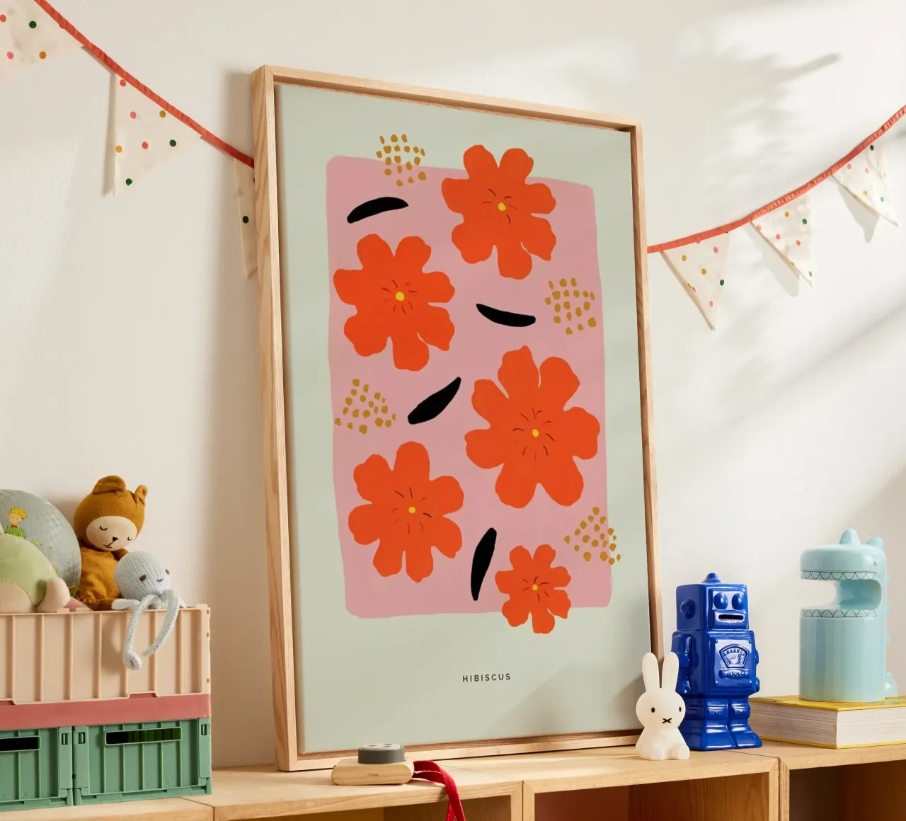 Hibiscus tela con Cornice a cassetta da Studio One