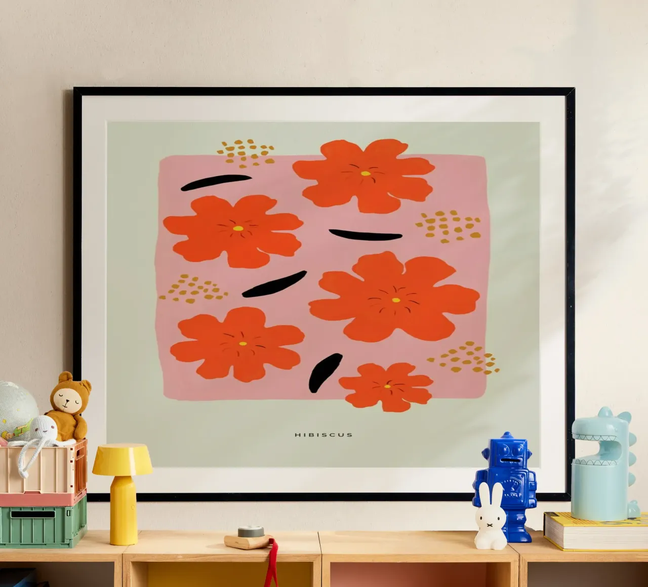 Hibiscus poster con telaio in legno da Studio One