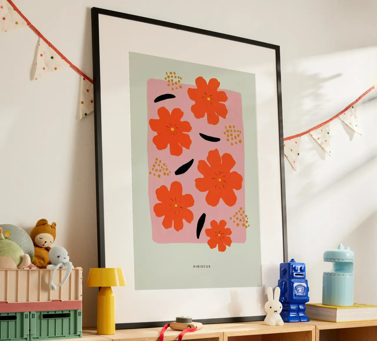 Hibiscus poster con telaio in legno da Studio One