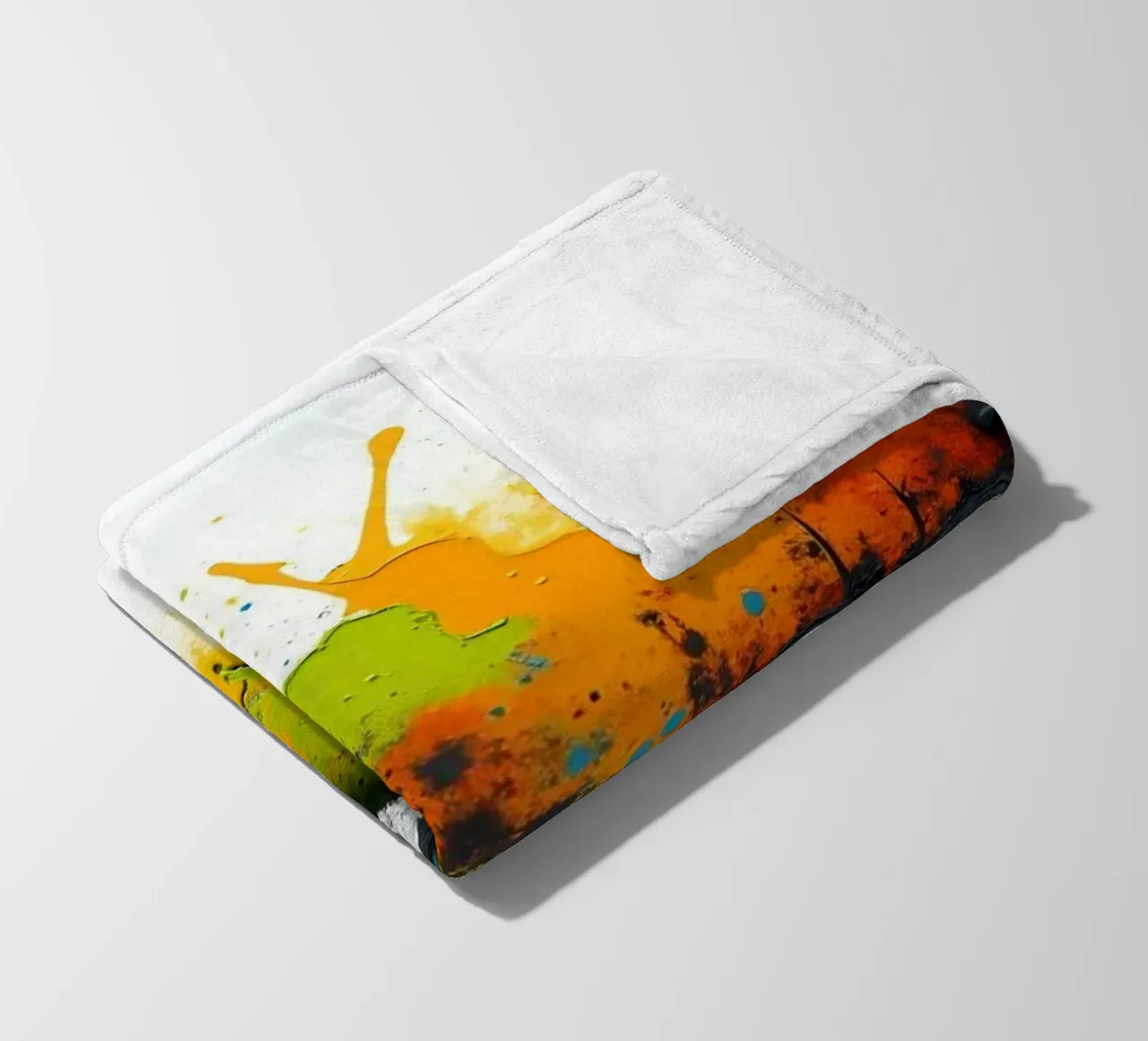 Vibrant abstract art features bold colors and textures fleece blanket by DesignDoodle