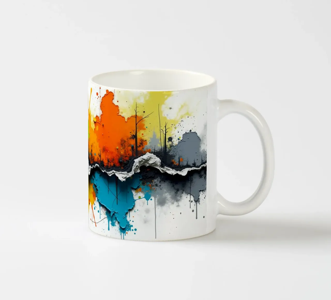 L'arte astratta vibrante è caratterizzata da colori e texture vivaci. tazza in ceramica da DesignDoodle