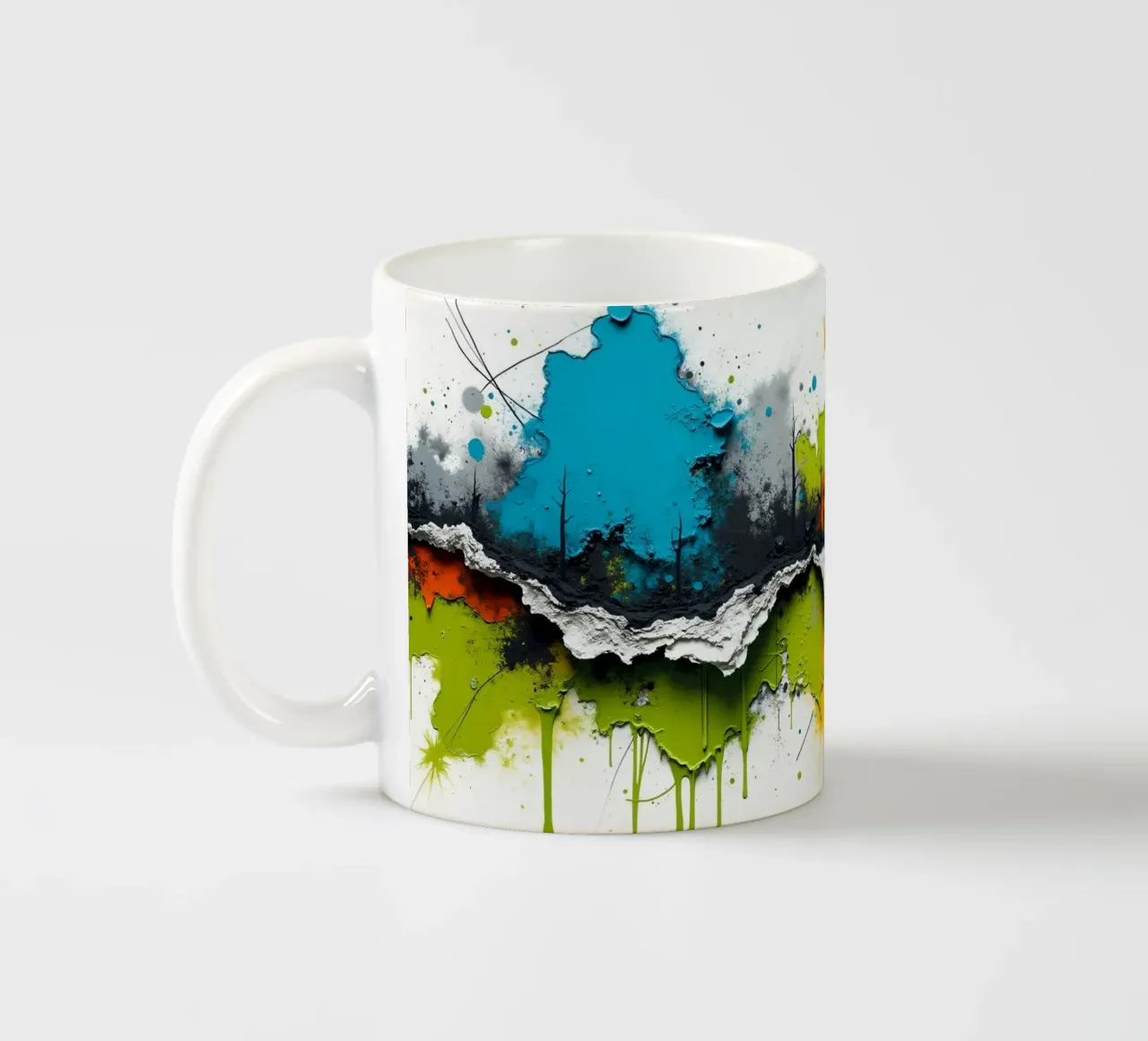 L'arte astratta vibrante è caratterizzata da colori e texture vivaci. tazza in ceramica da DesignDoodle