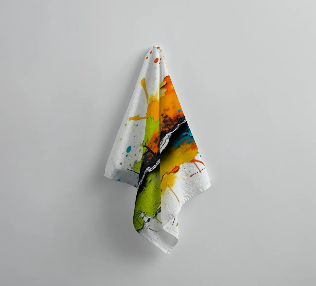 Vibrant abstract art features bold colors and textures towel by DesignDoodle
