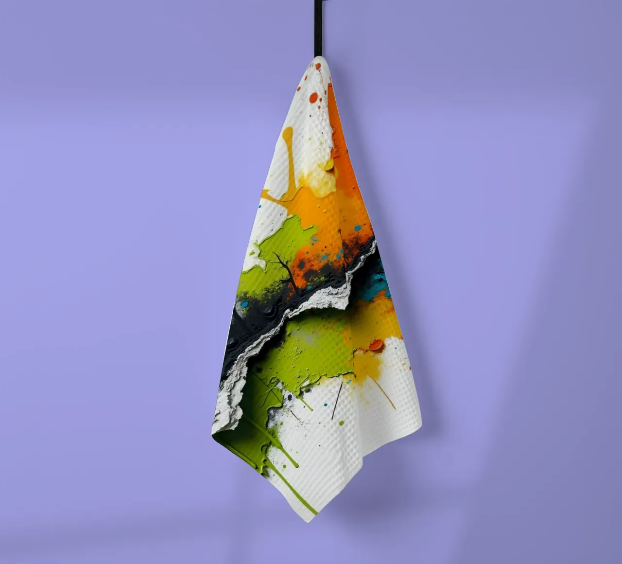 Vibrant abstract art features bold colors and textures tea towel by DesignDoodle