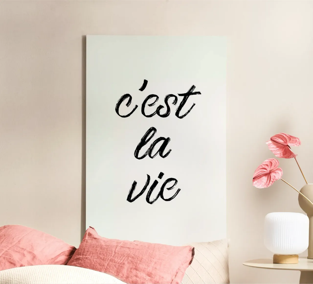 C'est la vie tela con Cornice a cassetta da typed