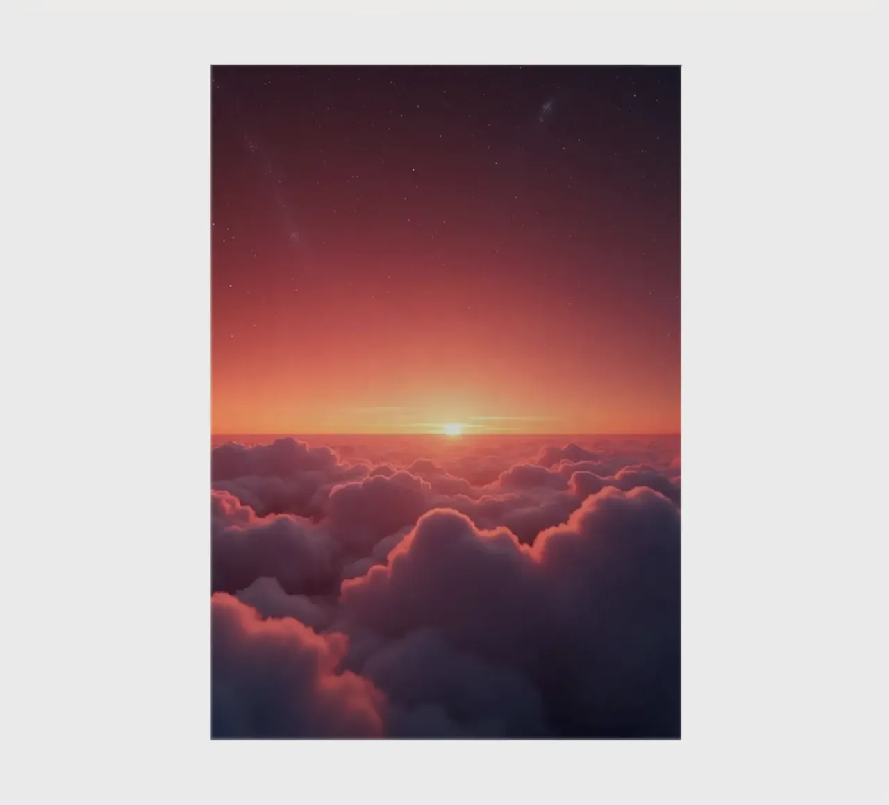 Vibrant sunset glowing above fluffy clouds in a serene sky notebook by DesignDoodle