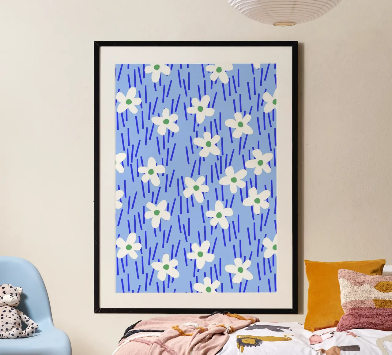 Blumenwiese poster con telaio in legno da Lisa Jasmin Bauer