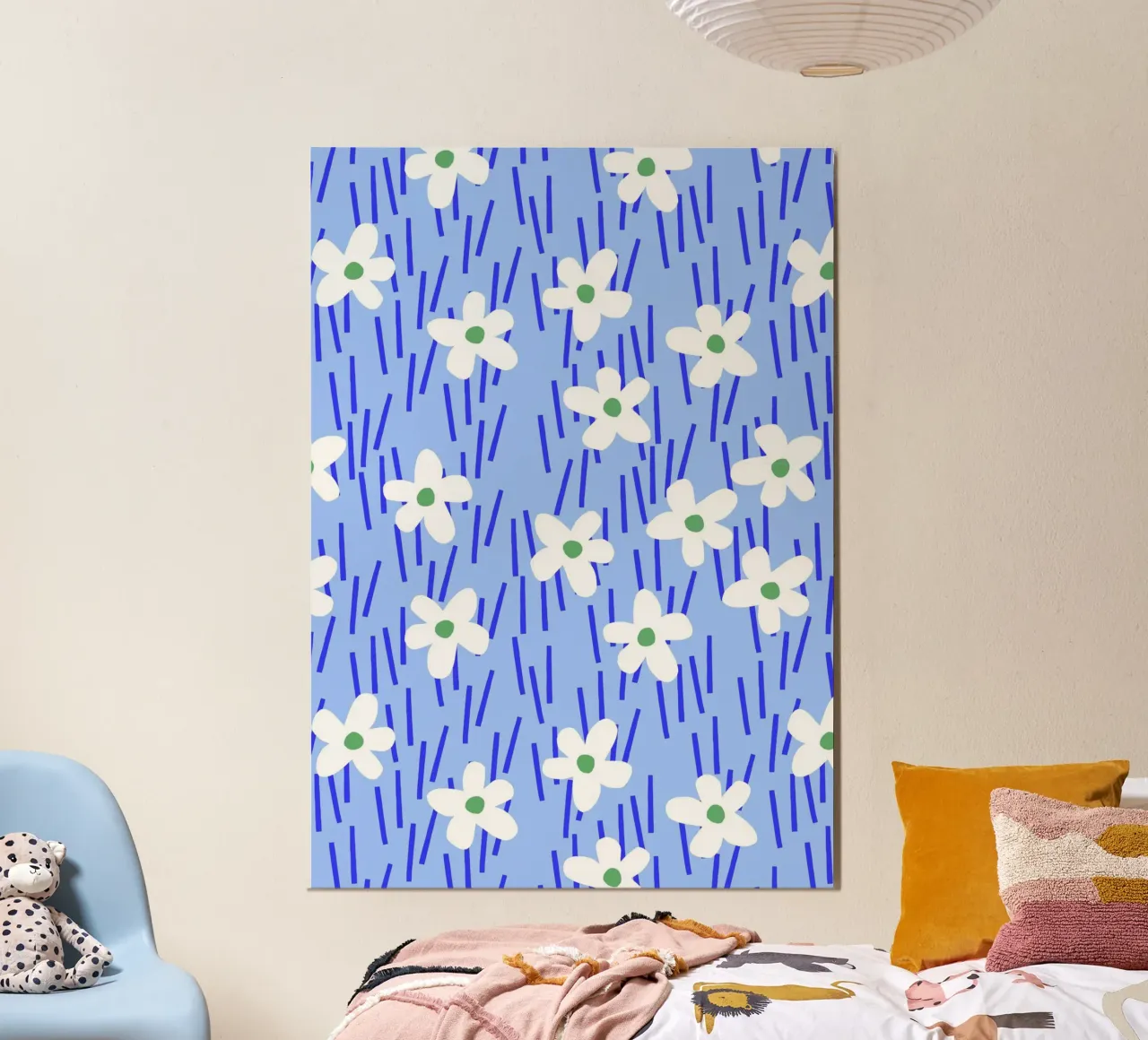 Blumenwiese poster con telaio in legno da Lisa Jasmin Bauer