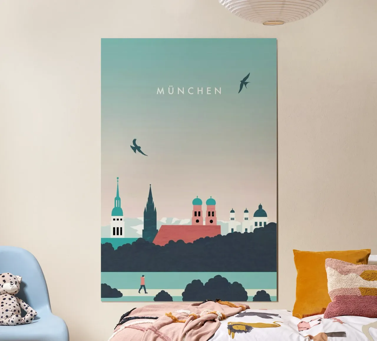 München poster con telaio in legno da Katinka Reinke