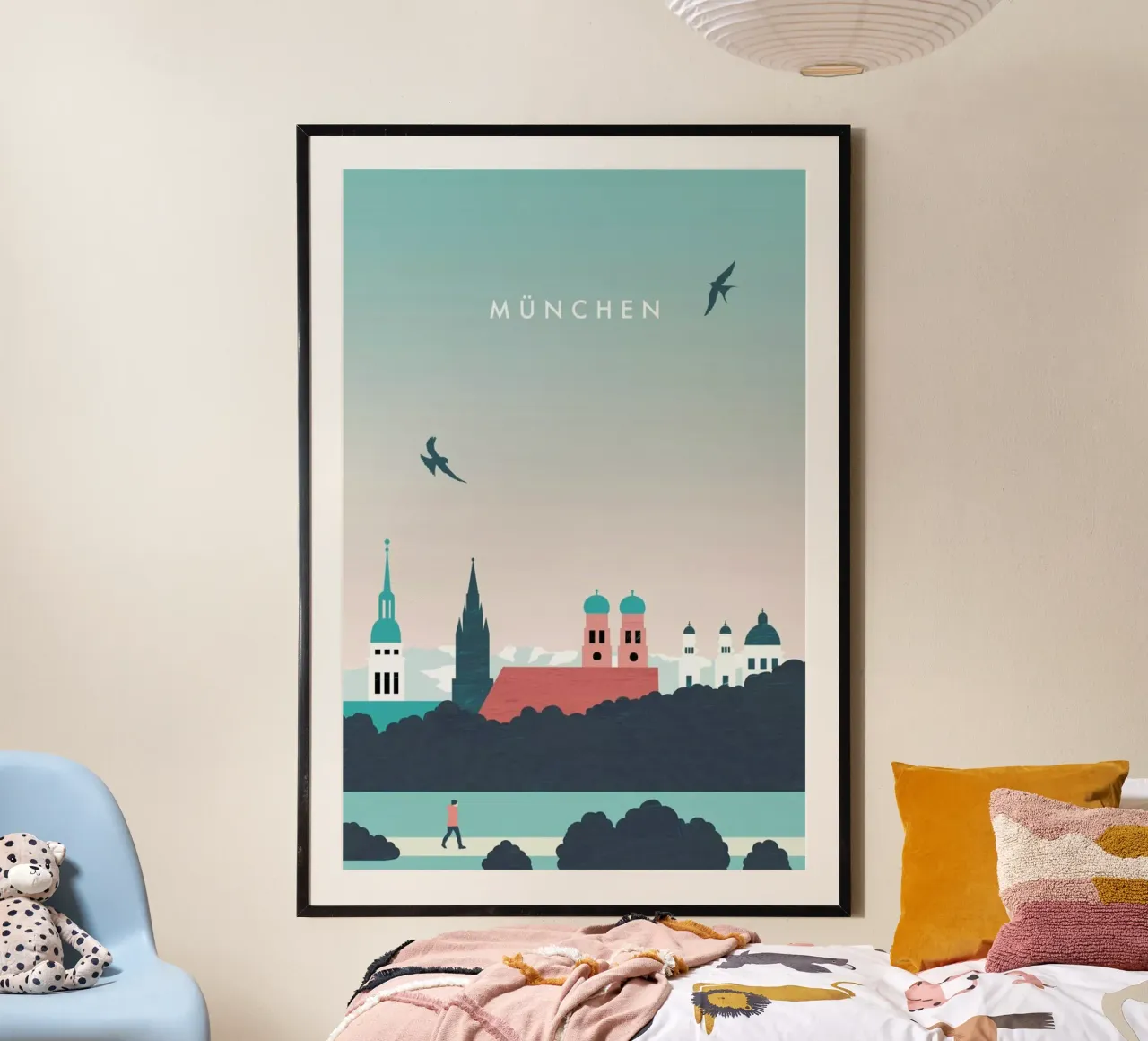 München poster con telaio in legno da Katinka Reinke