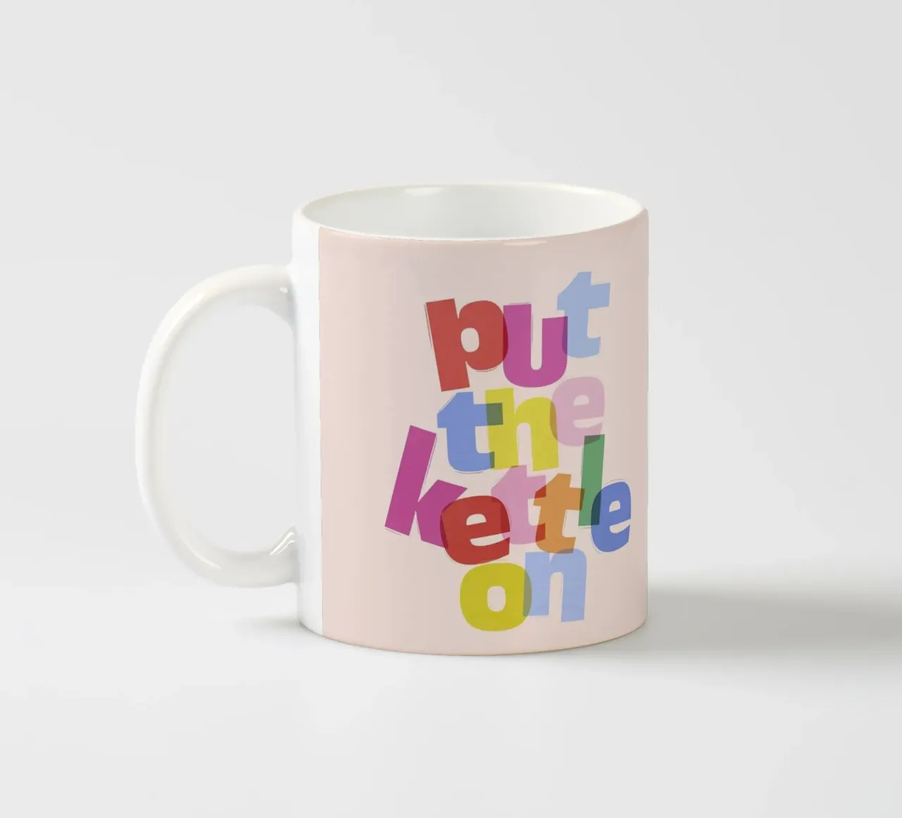 Put the Kettle On - Arte murale allegra per la cucina tazza in ceramica da showmemars