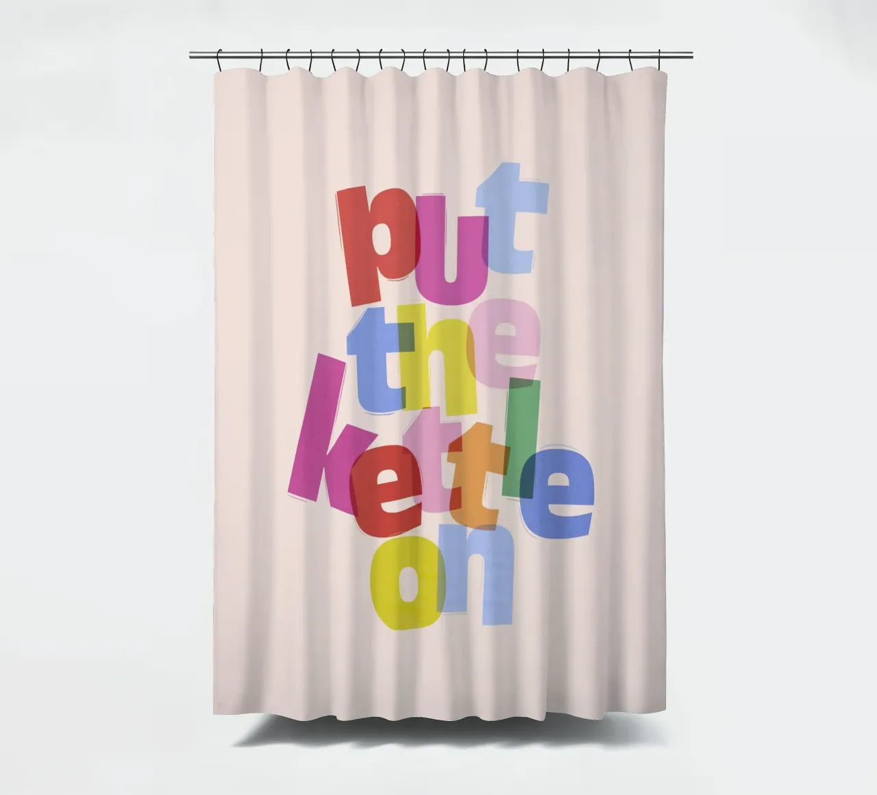Put the Kettle On - Arte murale allegra per la cucina tenda da doccia da showmemars