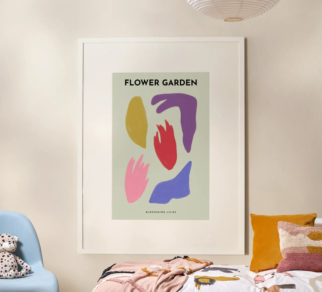 Blossoming Lilies poster con telaio in legno da Studio One