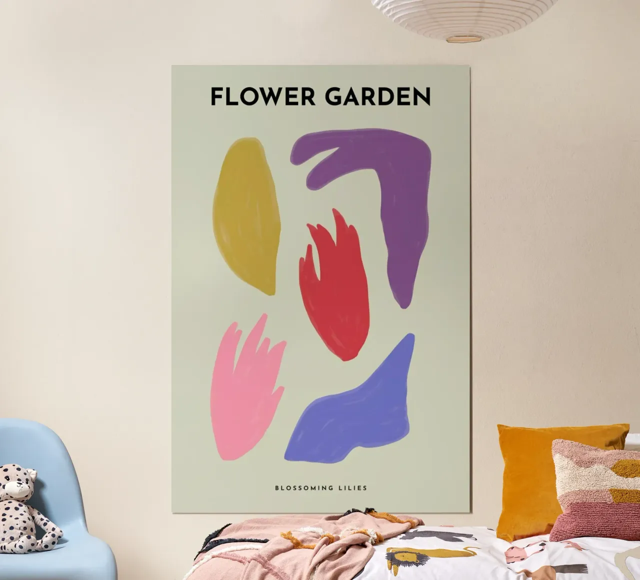 Blossoming Lilies poster con telaio in legno da Studio One