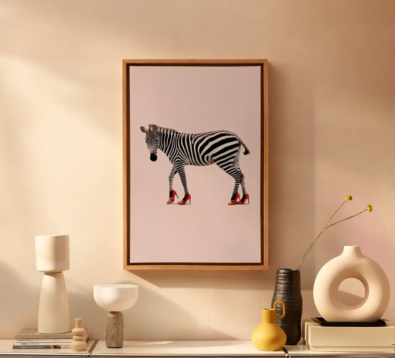 Zebra Heels tela con Cornice a cassetta da Jonas Loose