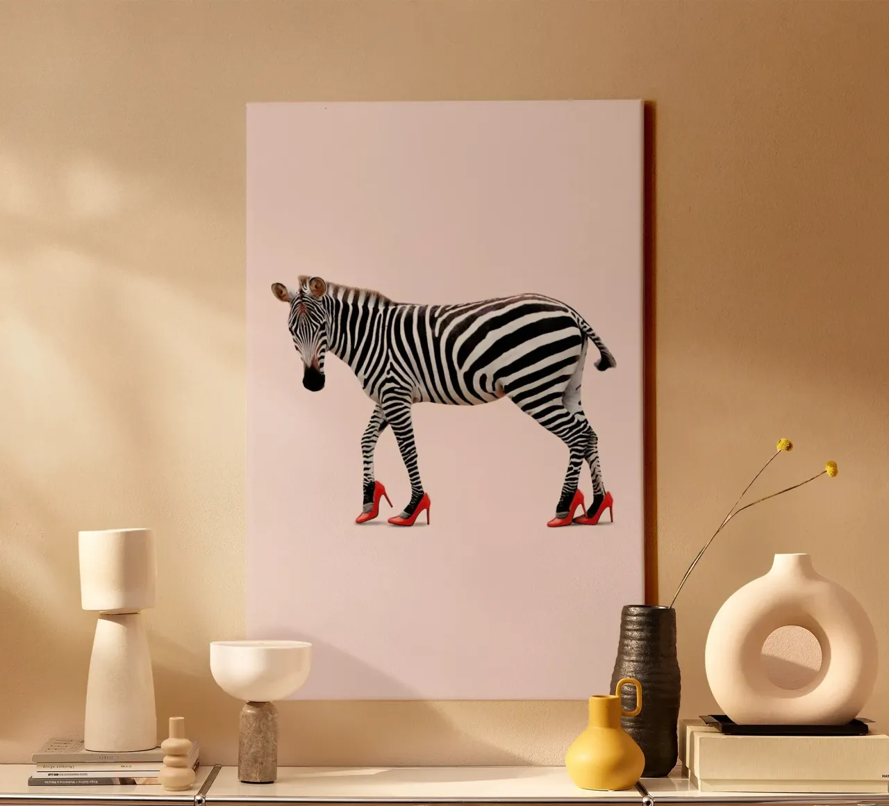 Zebra Heels tela con Cornice a cassetta da Jonas Loose