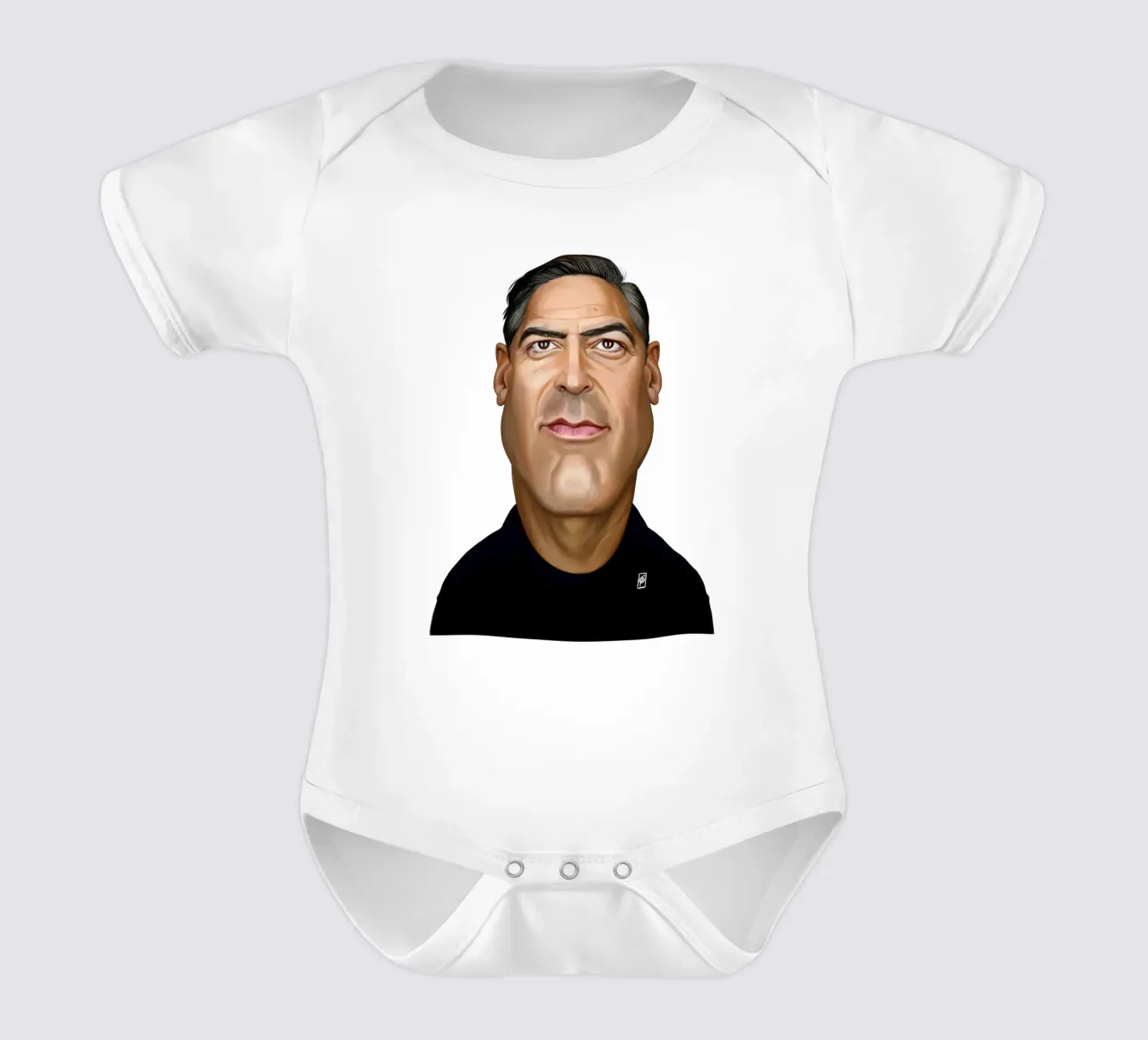 George Clooney body neonato maniche corte da Rob Art | Illustration