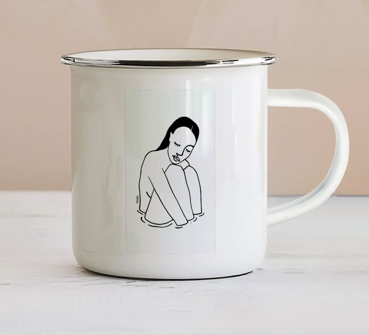 Alone Line tazza in smalto da Ninhol