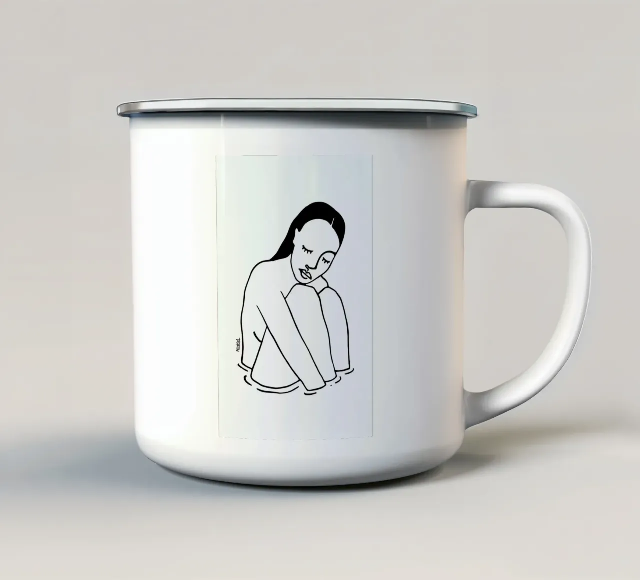 Alone Line tazza in smalto da Ninhol