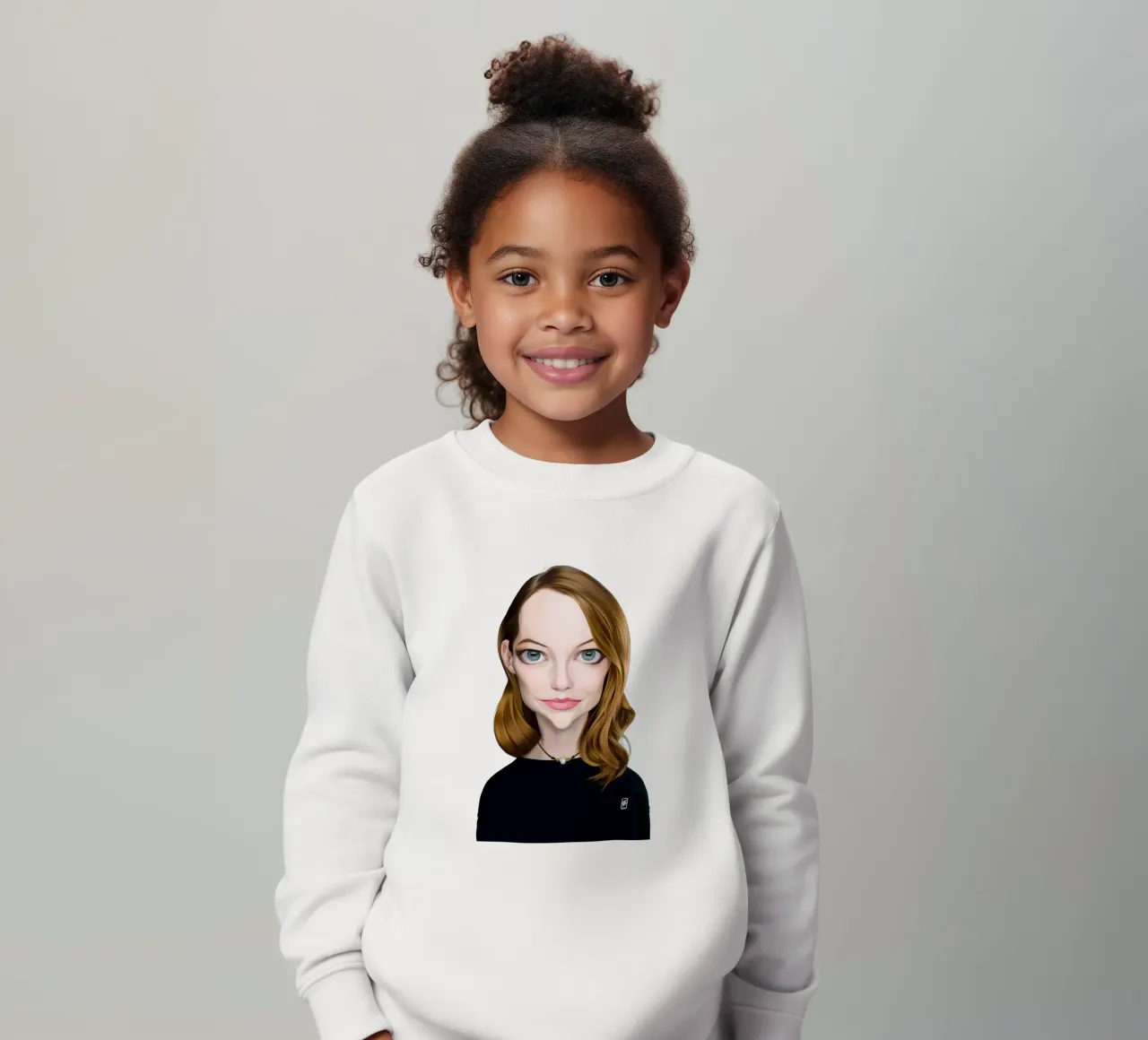 Emma Stone kids sweatshirt by Rob Art | Illustration