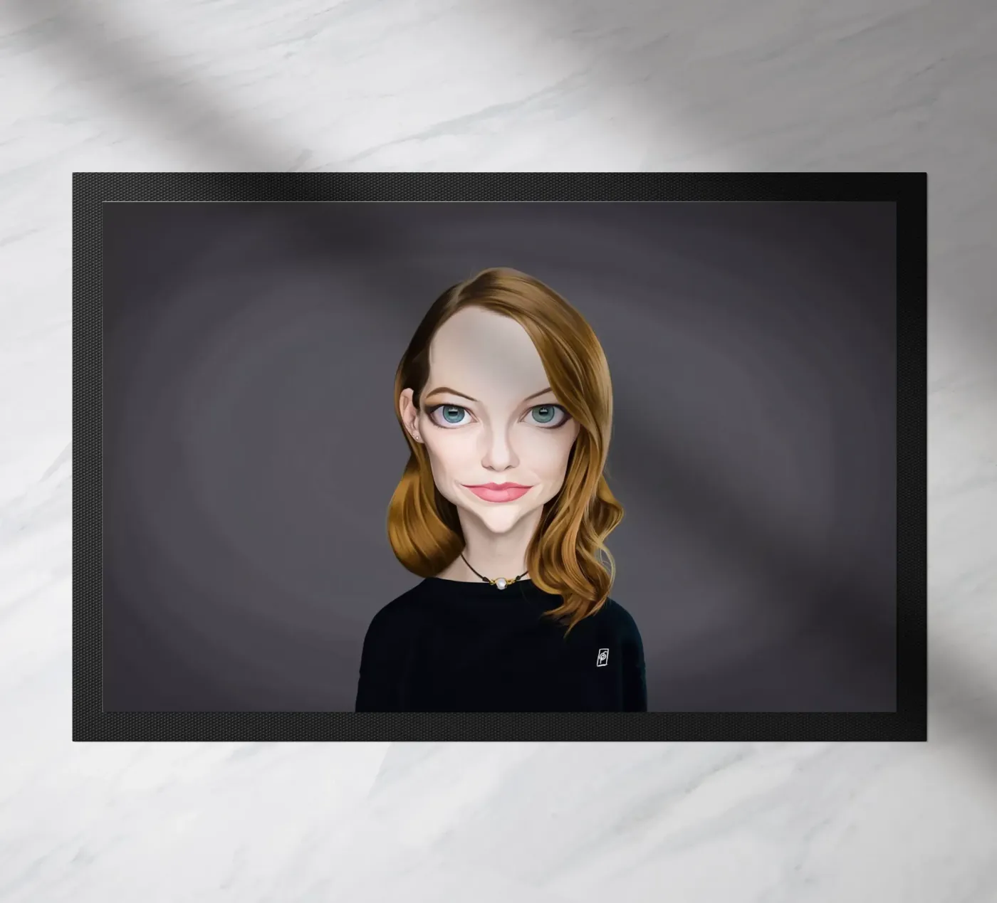 Emma Stone Fußmatte von Rob Art | Illustration