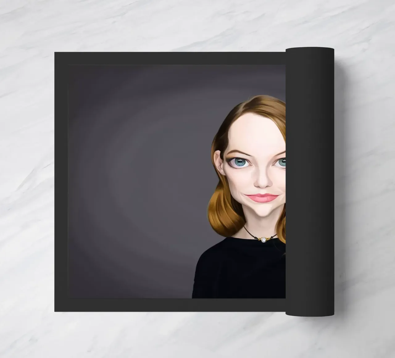 Emma Stone doormat by Rob Art | Illustration