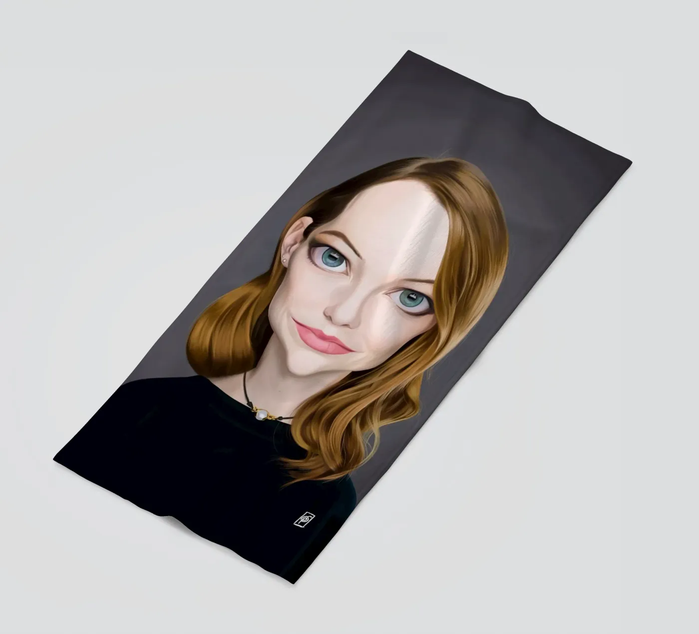 Emma Stone beach towel by Rob Art | Illustration