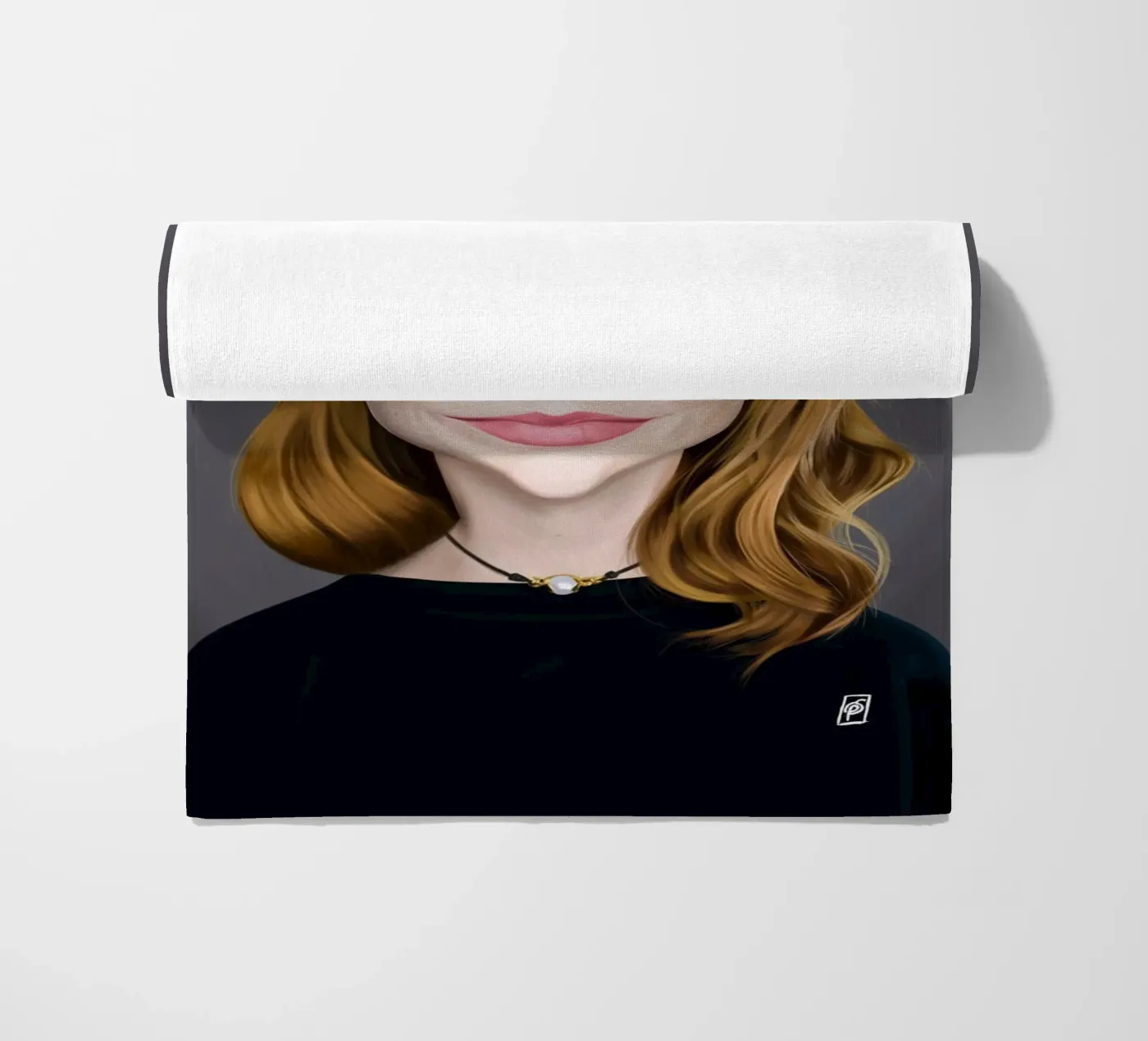 Emma Stone beach towel by Rob Art | Illustration