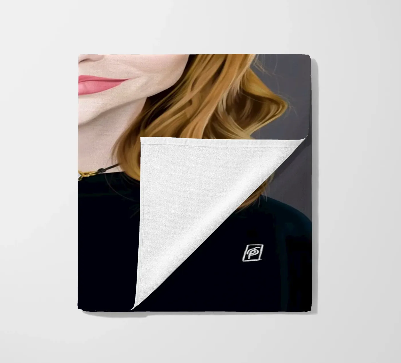 Emma Stone beach towel by Rob Art | Illustration