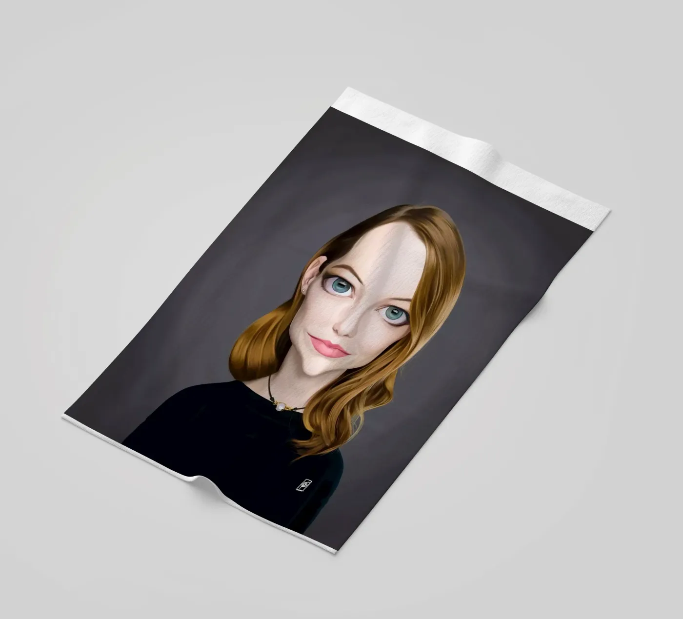 Emma Stone beach towel by Rob Art | Illustration