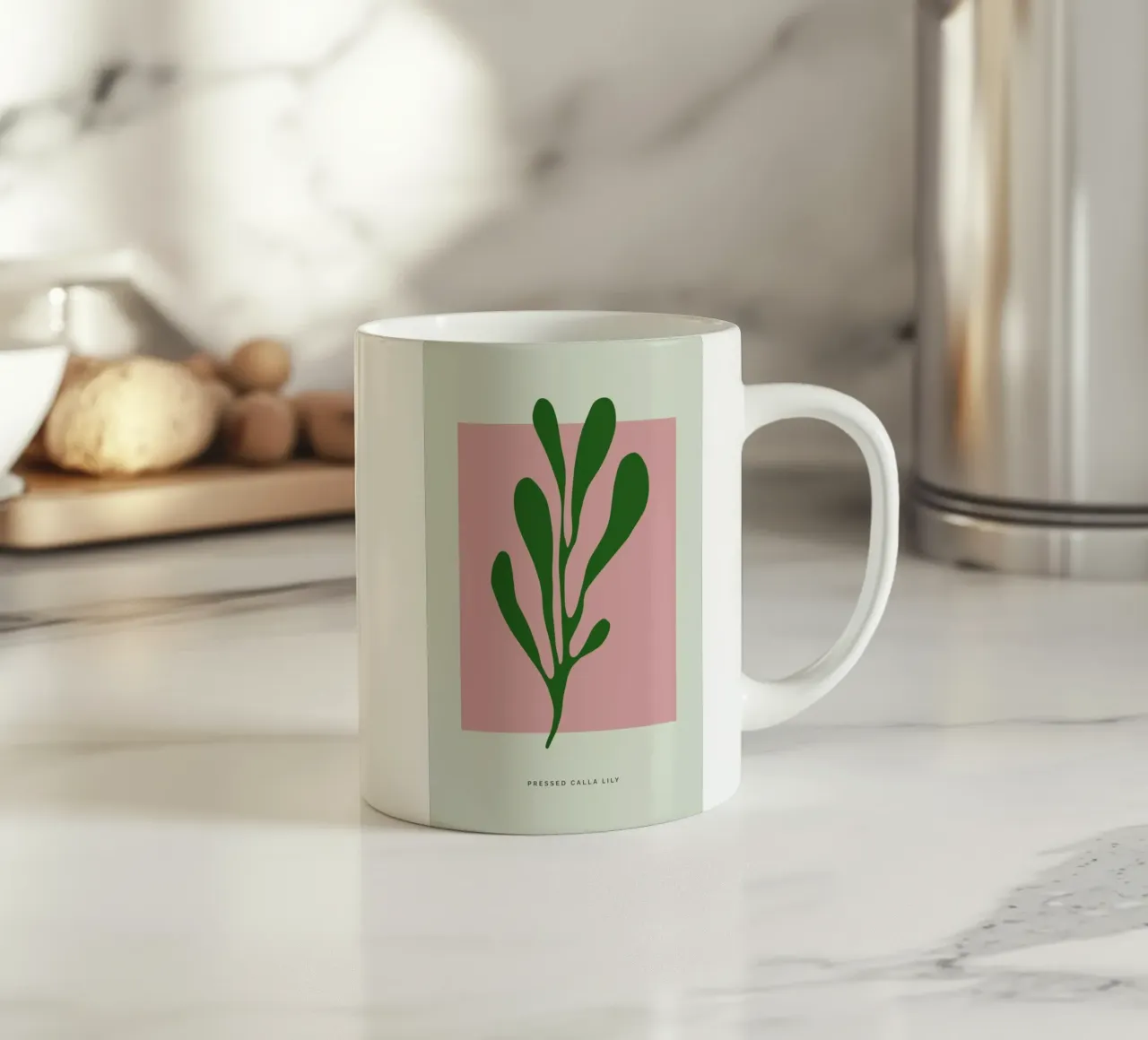 Pressed Calla Lily Keramik Tasse von Studio One