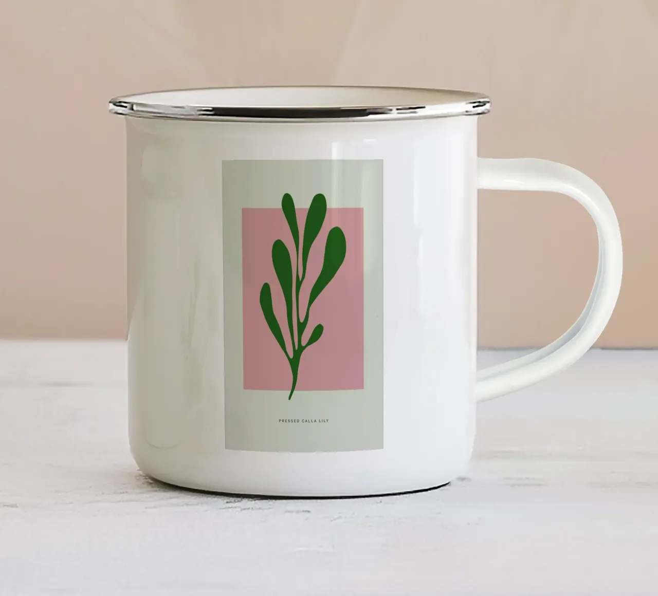 Pressed Calla Lily Emaille Tasse von Studio One