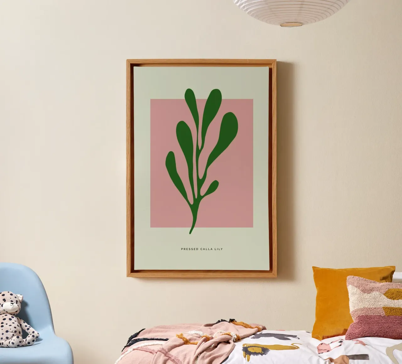 Pressed Calla Lily tela con Cornice a cassetta da Studio One