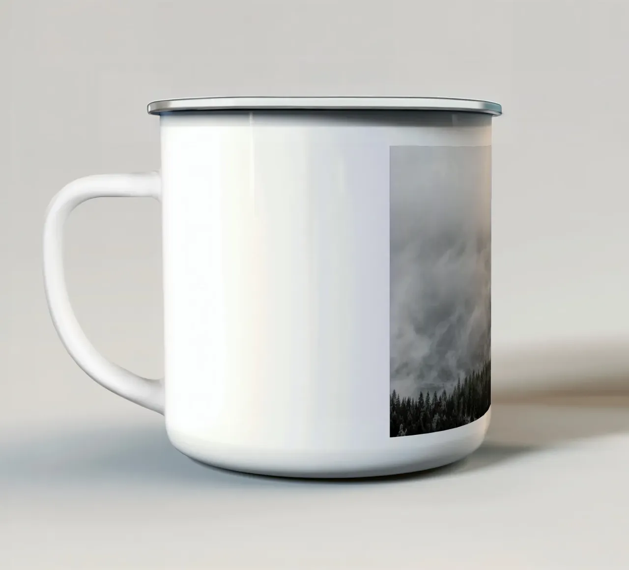 Alp With A View Emaille Tasse von Nur Mut