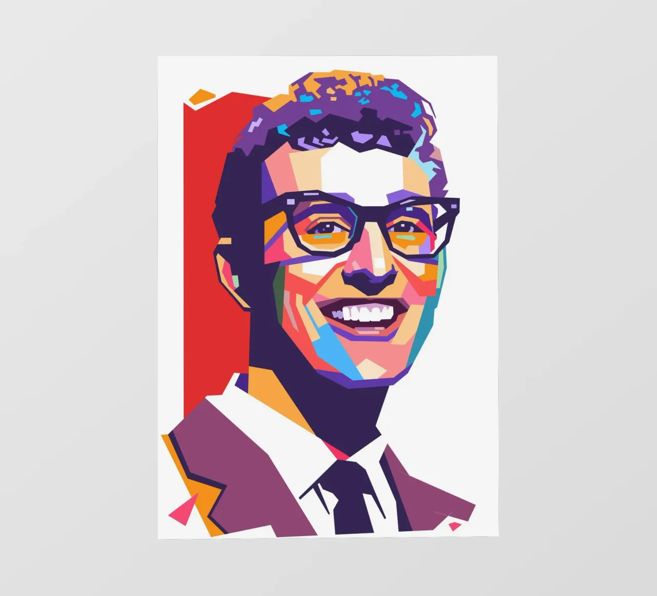 Buddy Holly pop art telo in pvc da Hantamrata