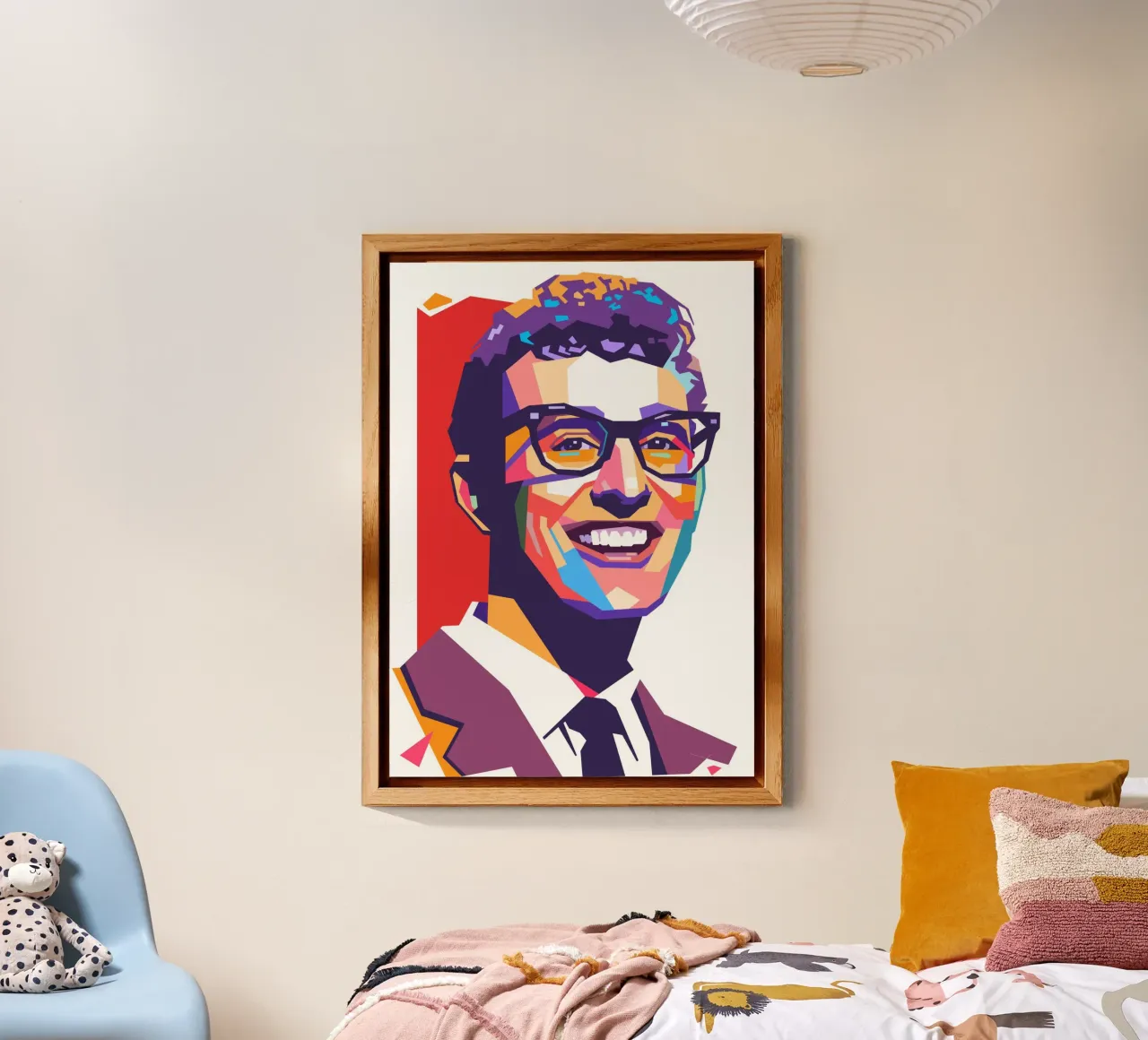 Buddy Holly pop art alluminio dibond da Hantamrata