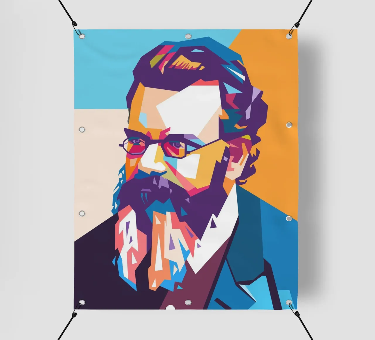 Ludwig Eduard Boltzmann ritratto pop art telo in pvc da Hantamrata