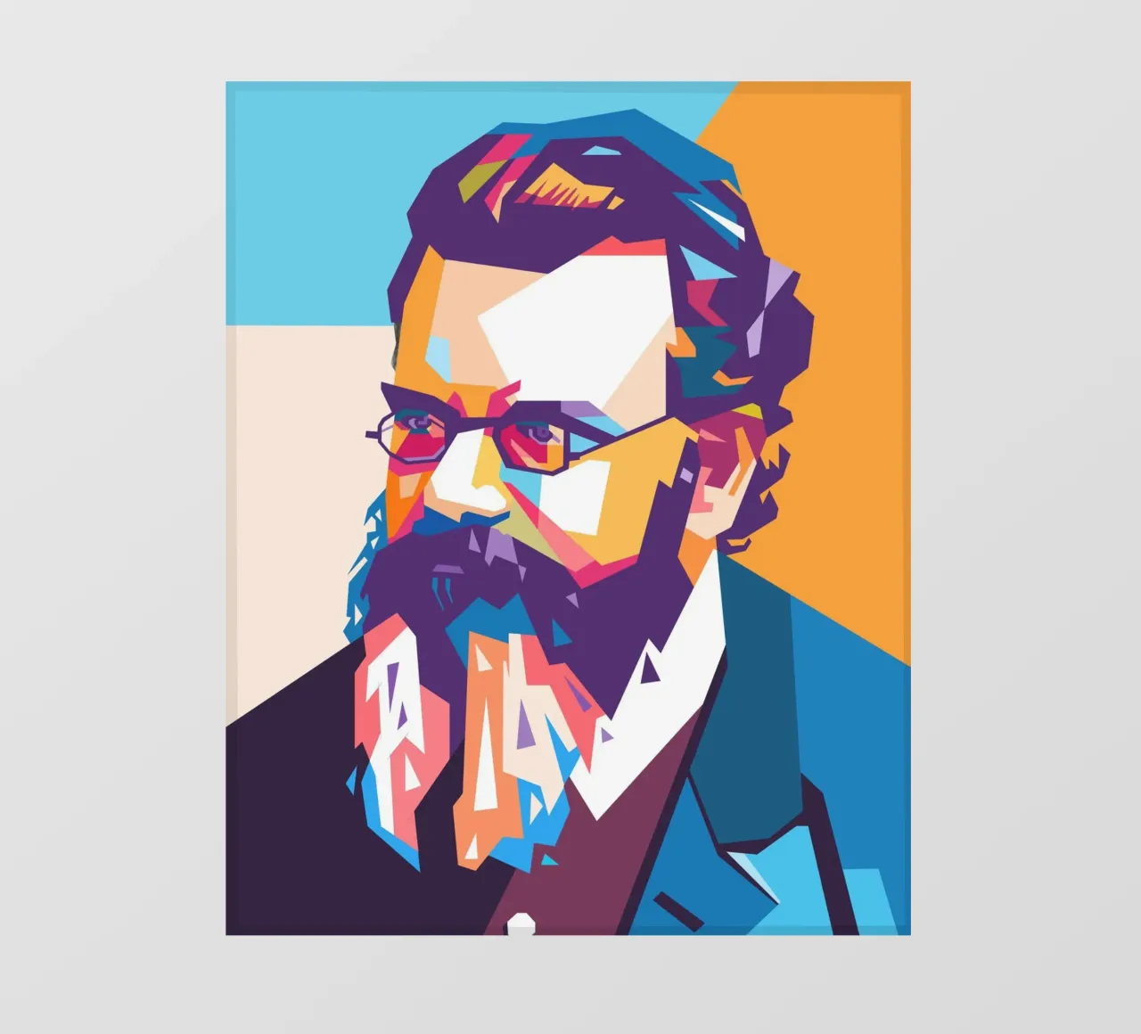 Ludwig Eduard Boltzmann ritratto pop art telo in pvc da Hantamrata