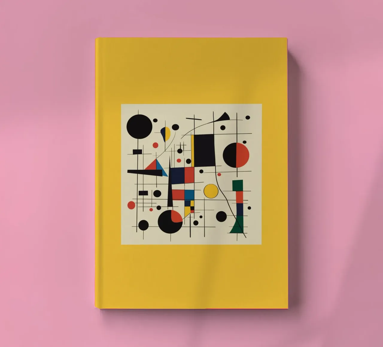 Bauhaus circles and squares in yellow notebook by Little Dean