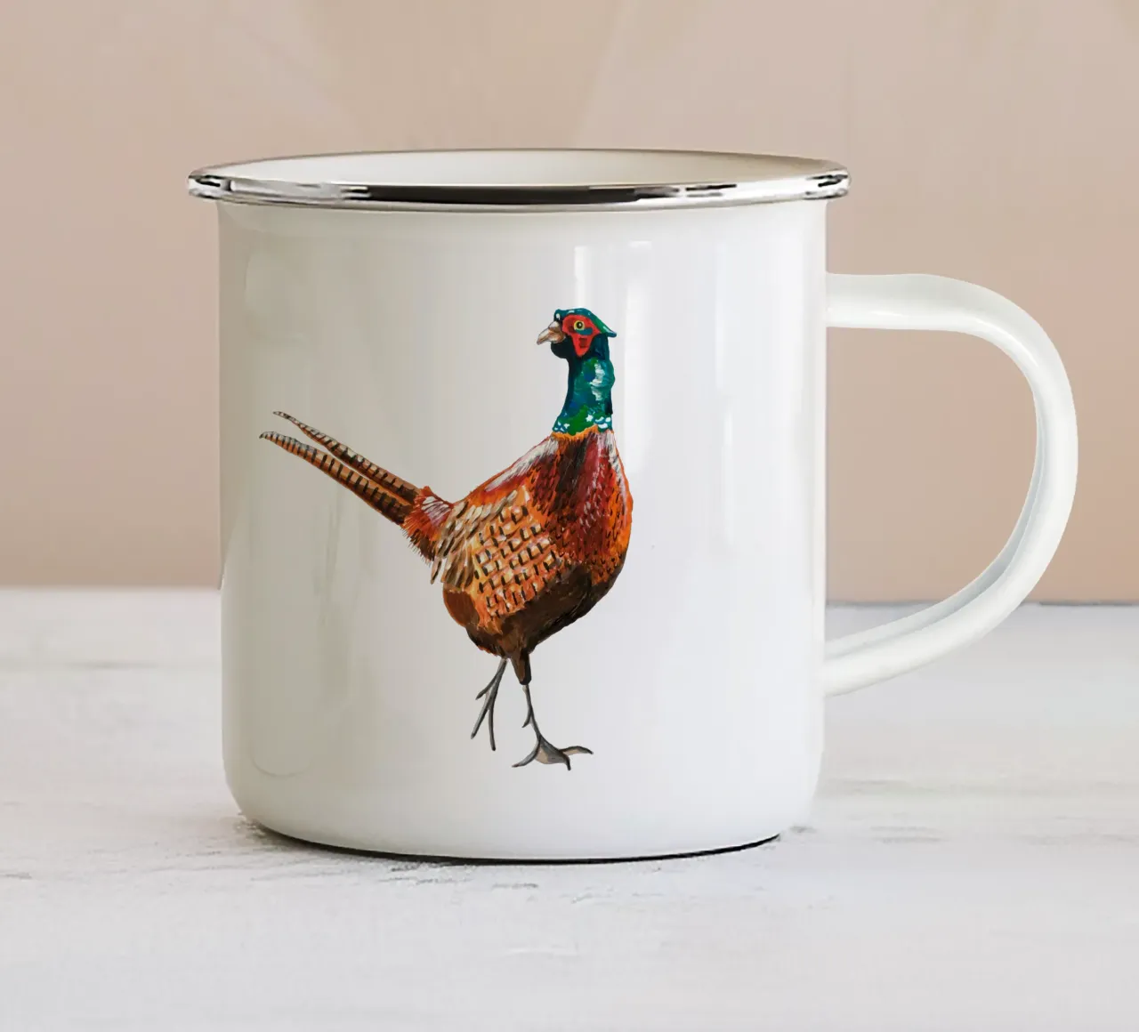 Pheasant taza de esmalte de Femke Zwaan