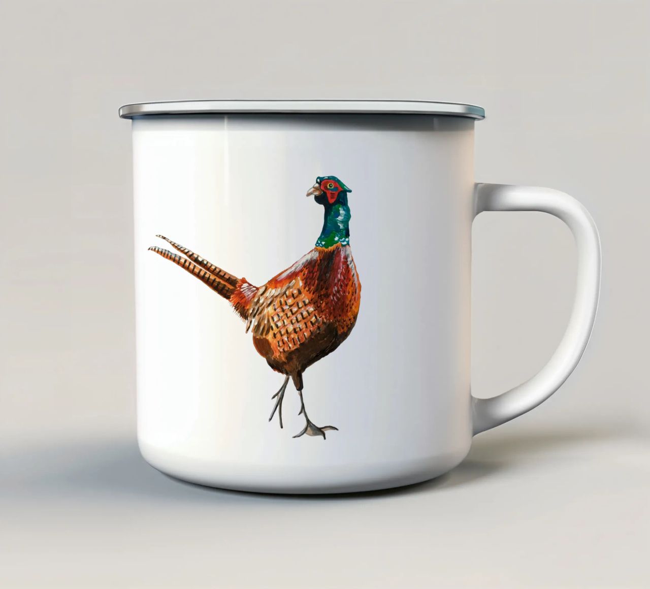 Pheasant tazza in smalto da Femke Zwaan