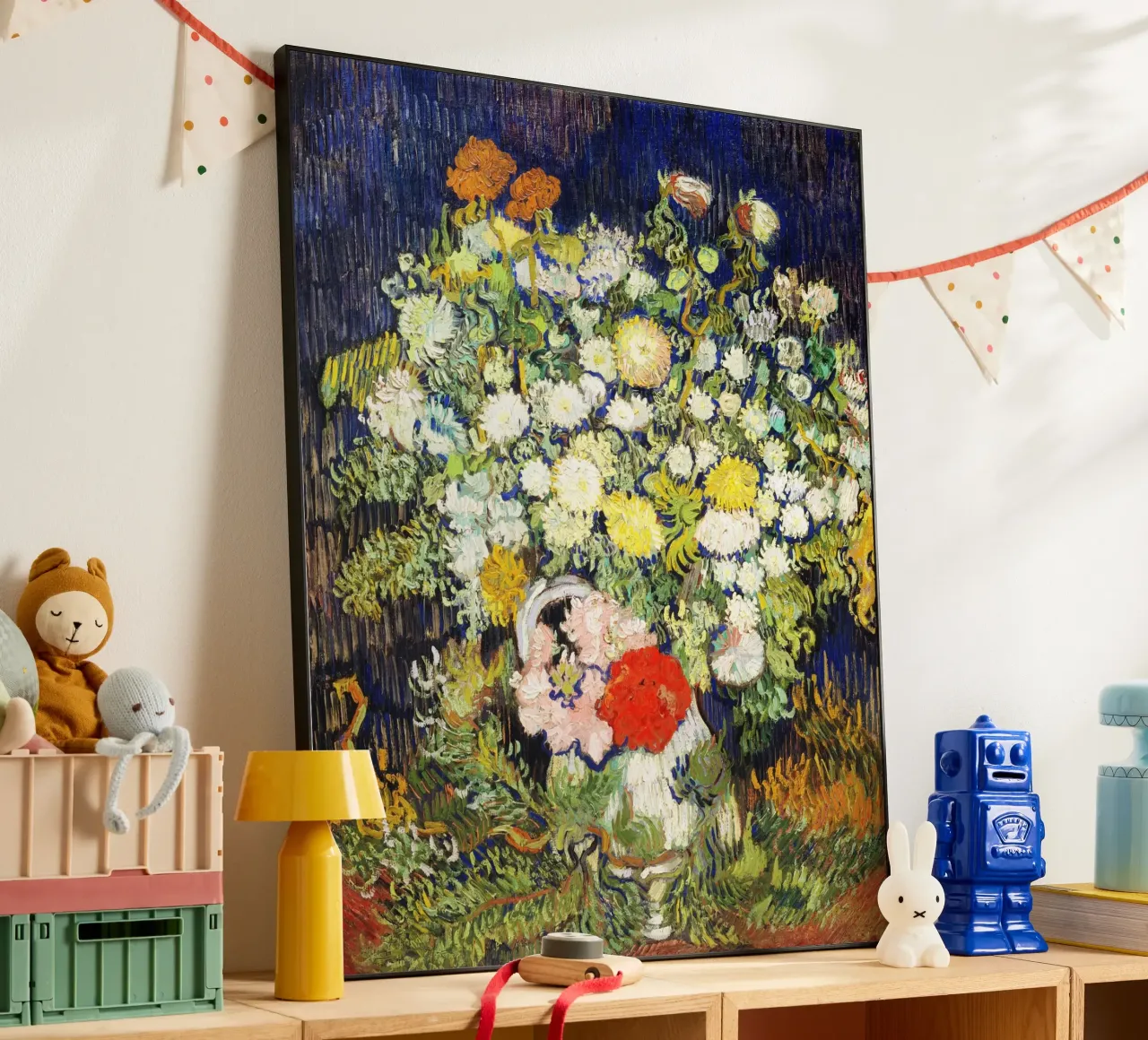 Bouquet di fiori in un vaso (1890) di Vincent van Gogh alluminio dibond da Venus Art