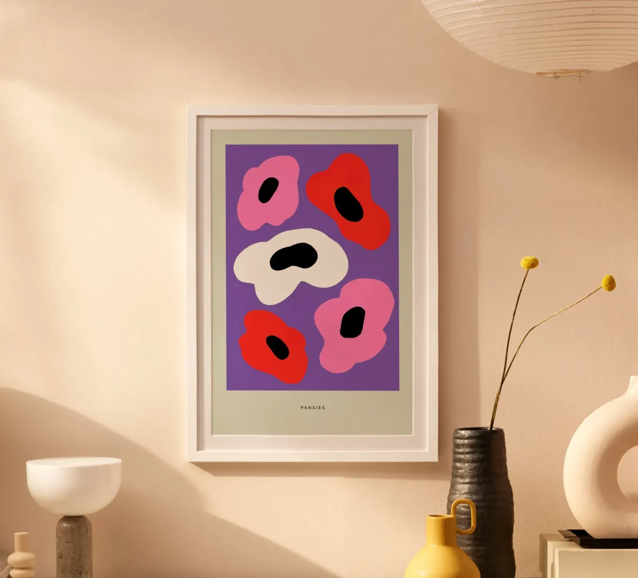 Pansies poster con telaio in plastica da Studio One