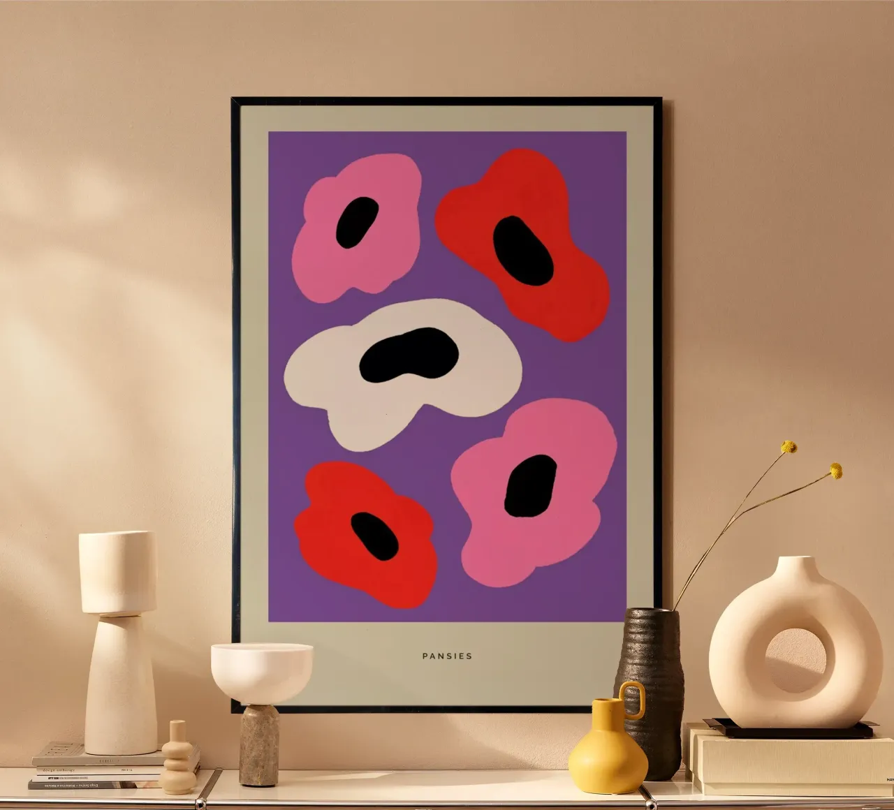 Pansies poster con telaio in plastica da Studio One